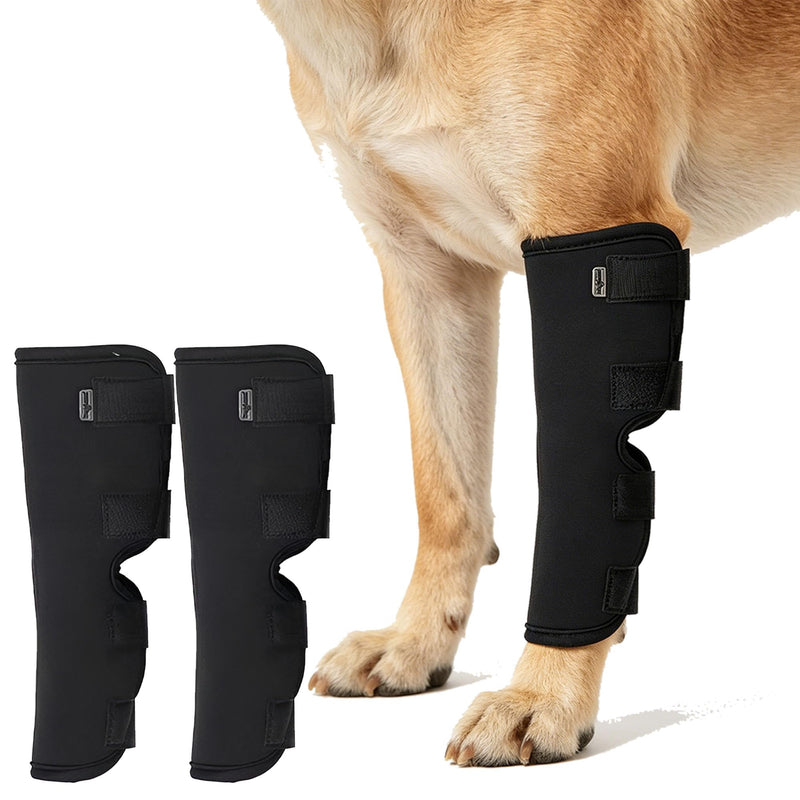 Pack of 2 Joint Bandage for Dogs, Ankle Bandage for Dogs, Dog Leg Wrap Leak Protection, Rear Leg Bandage for Front and Rear Legs, Prevent Licking, for Wound Healing Black-XL