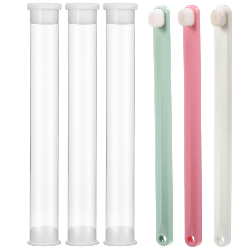 TOPBATHY Small Dog Toothbrush for Oral Care, Plastic, 3 Pieces with Soft Bristles and Micro Head, Robust Dog Toothbrush Set for Dogs and Rabbits
