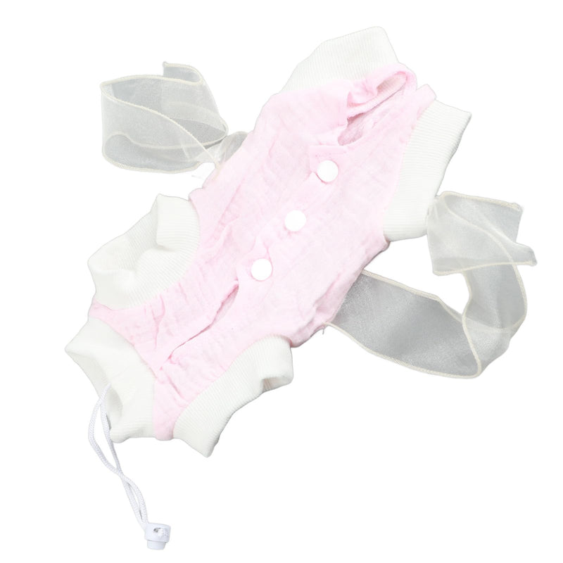 Acouto Cat Recovery Suit for Licking, Breathable Gauze Cotton Cat Recovery Bandage Suit for Postoperative Surgery (S) S