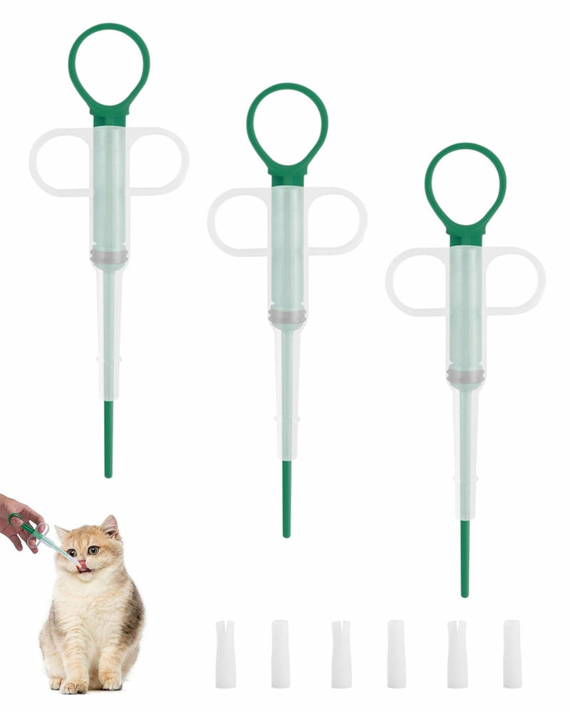3 Pieces Tablet Dispenser for Cats, Medication Feeder Pet Pusher Shooter Pill Feeder Pet Medication Syringe Dogs Pet Feeders for Cats Dogs Small Animals (Green)