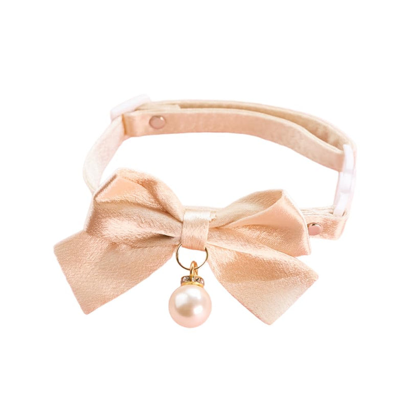 ETOPARS Bow Necklace Tie Collar for Cats, Cat Collar with Bow for Female Cats Pink Bows & Accessories Breakaway Safety Cat Bowtie Collar S White