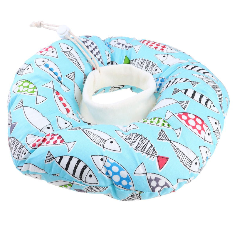 ULTECHNOVO Cat Collar Soft Anti-Lick and Anti-Bite Neck Collar with Fish Pattern Made of PP Cotton 1kg for Post-Surgery and Sterilization Protection for Pets