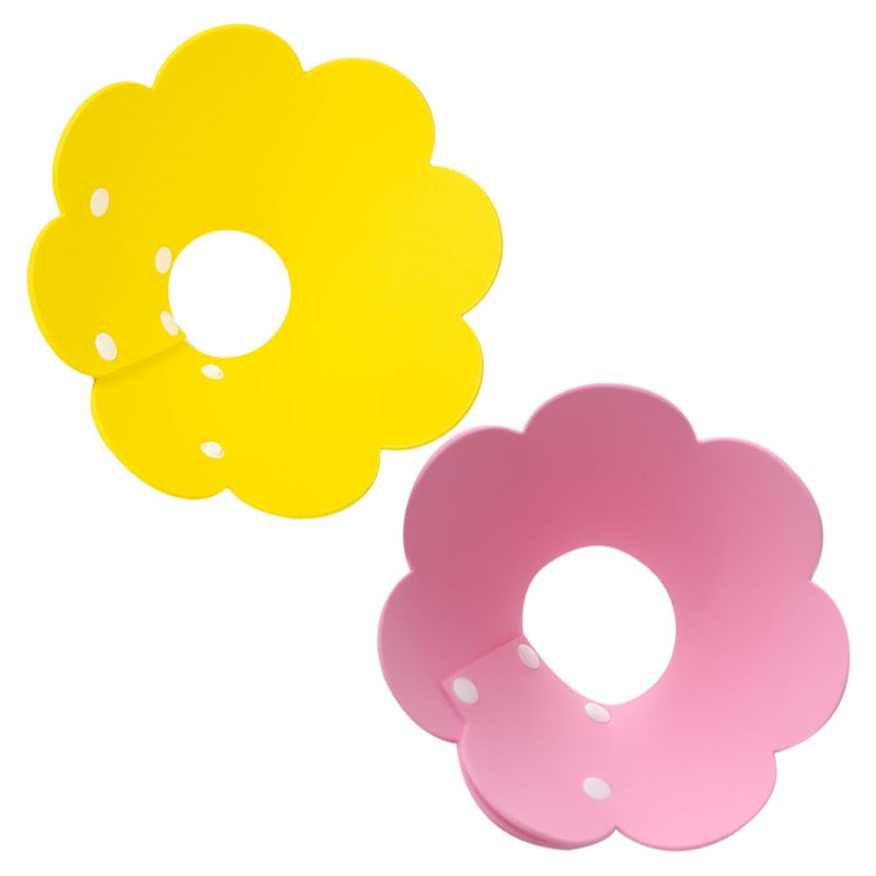 Amosfun Elizabethan Collar for Cats, 2 Pieces, Lightweight EVA Sponge Collar in Flower Shape, Yellow, Anti-Scratch and Licking Protection for Post-Surgery Protection