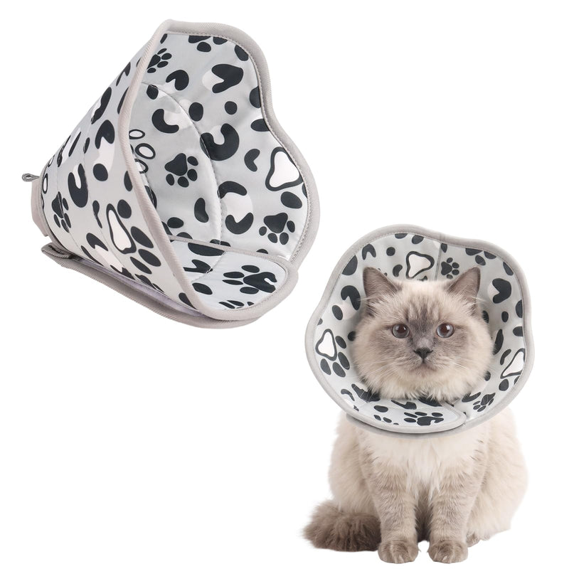 1 pc Cat Neck Brace, Adjustable Soft Anti-Bite Collar, Foldable Washable Protective Collar for Cats, Puppies & Small Dogs, Size M Neck Circumference 17-22 cm, Grey