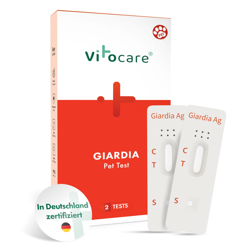 AQUANEXO Giardia Test for Dog & Cat - Set of 2 for Home - Can be Used in 10 Minutes - Hygienic, Simple, No Prior Knowledge - Includes Complete Test Kit - Vitocare