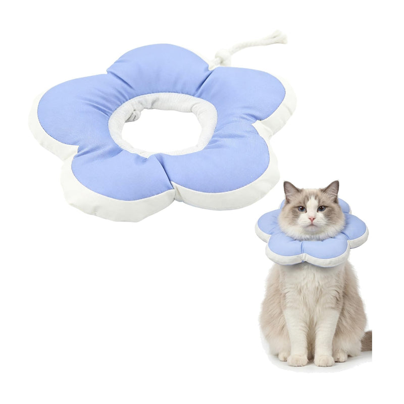 Soft Cat Collar, Cat Dog Collar, Surgical After Leak Protection Collar, Soft Adjustable Flowers Cat Collar, for Small Dogs, Gato Rabbit, Recovery Neck Protective Collar, Cat Collar (S, Purple) S