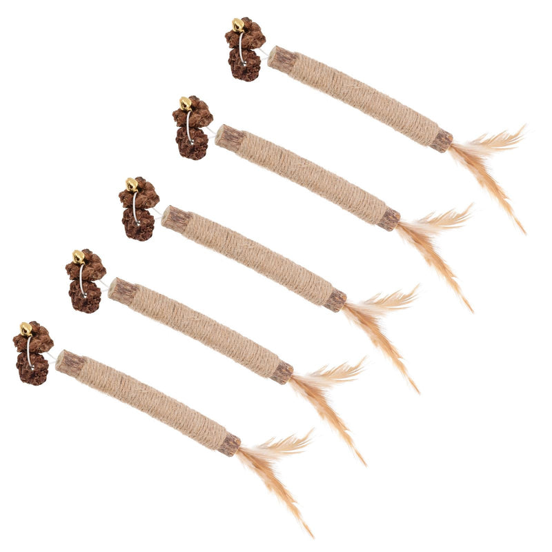 ERINGOGO 5 Pieces Dental Toys for Cats Made from Natural Actinidia Polygama and Cecidum Fruit, Bite-Proof for Dental Health in Cats and Kittens