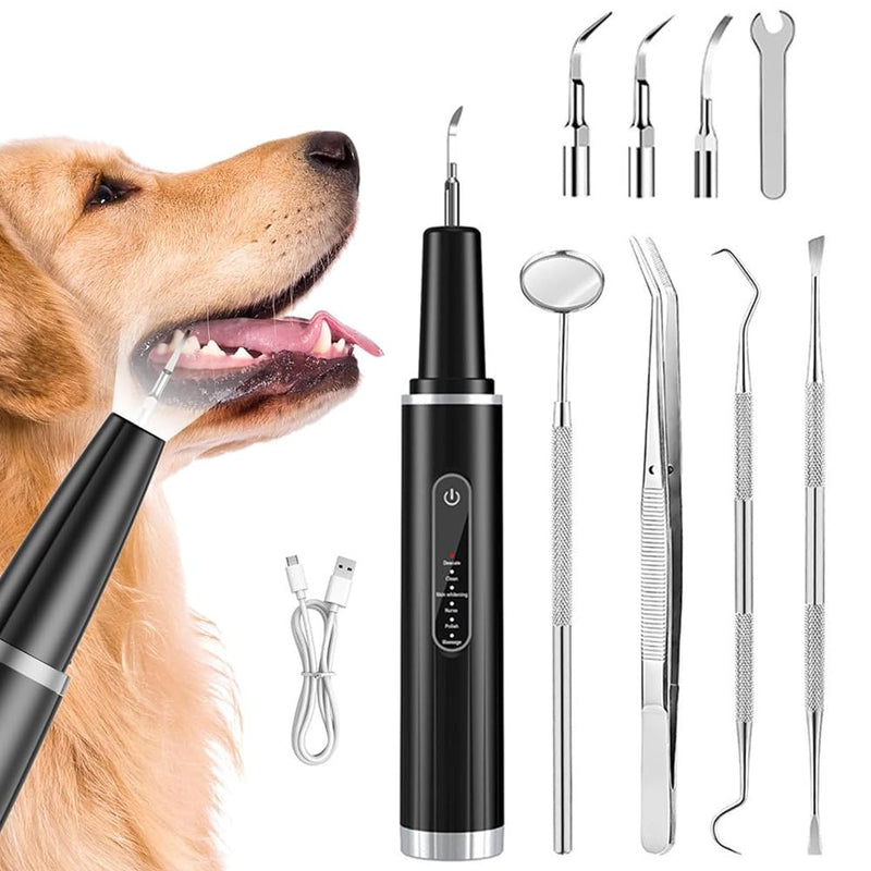 Pet dental cleaner, 5 cleaning modes, tartar remover for dogs, electric dental cleaning set for home dental care for dogs and cats