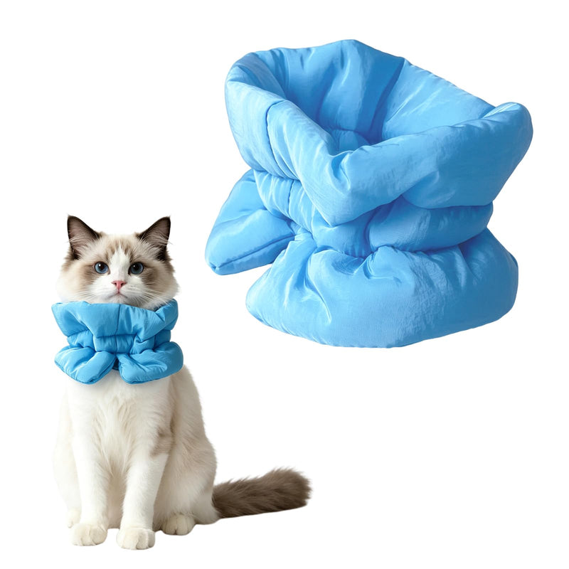 Cat neck brace, lick protection cat collar, recovery cat neck brace, adjustable, Elizabethan collar for cats and kittens, prevents licking of wounds, for use in case of injuries (Blue, S)