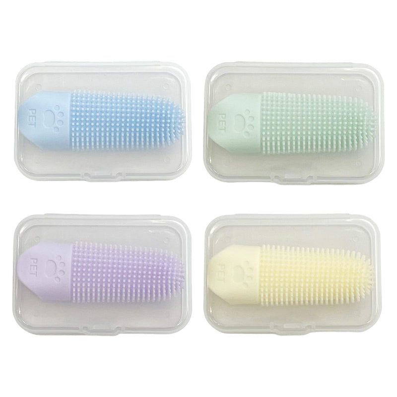 4-piece set of finger brushes for dog dental care, made of soft silicone, dog toothbrush with 360° bristles for cats and dogs, extended design to prevent slipping, gentle teeth cleaning – a must-have for pet lovers