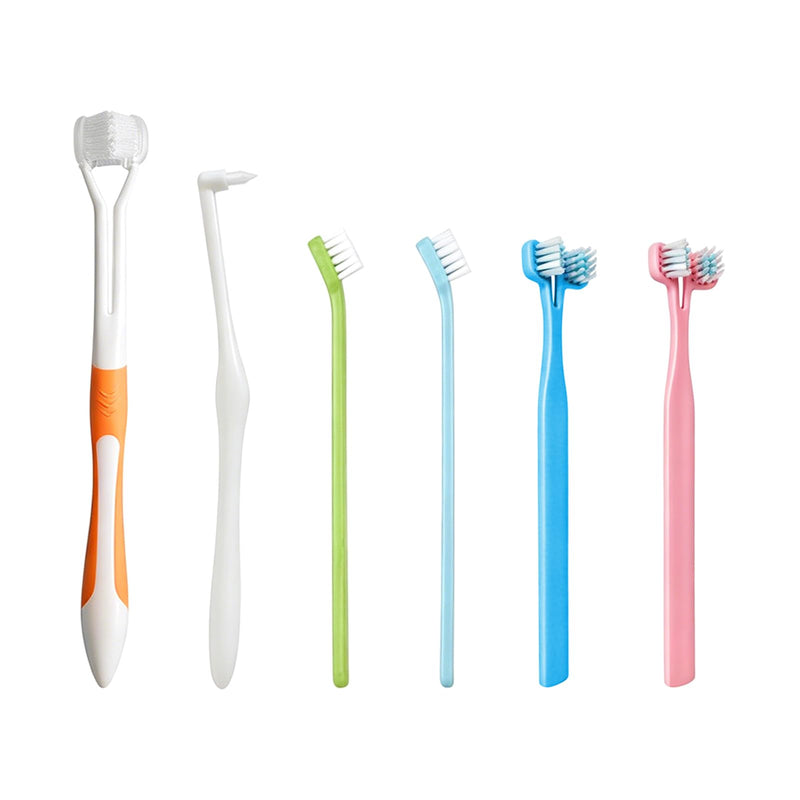 Dog Toothbrush 6PCS Set for Dogs & Cats, Dog Toothbrush, Cat Toothbrush, Dog Toothbrush, Pet Dental Care, Brushing Dog Teeth, Single Head, Double Head, Three Head Brush, Fine Toothbrush