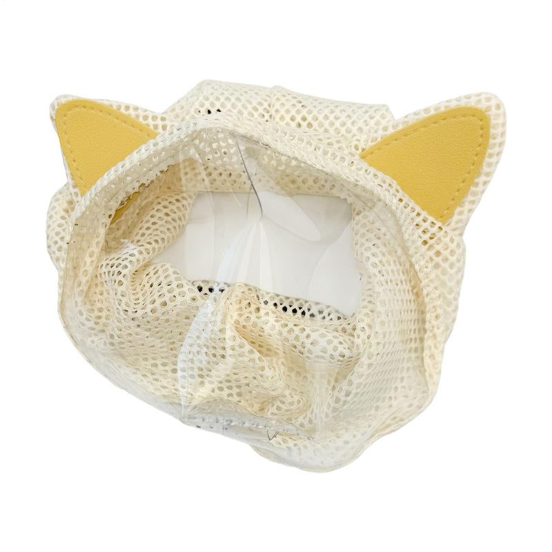 Cat Calming Muzzle for Grooming & Nail Trimming, Cats Calming Muzzle | Prevent Biting Head Cover | Breathable Cat Pet Cover | for Bath Nail Trimming Home Indoor Travel Scratching Outdoor Light Yellow S