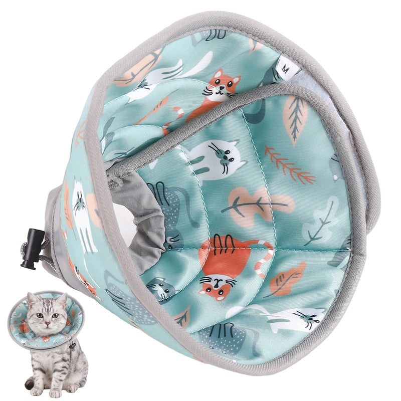 Lick Protection Collar for Cats, Soft Cat Collar, Comfortable Breathable Fit, Adjustable Protection Collar, Size M, Mint Green for Cats and Small Dogs, 3-5 kg