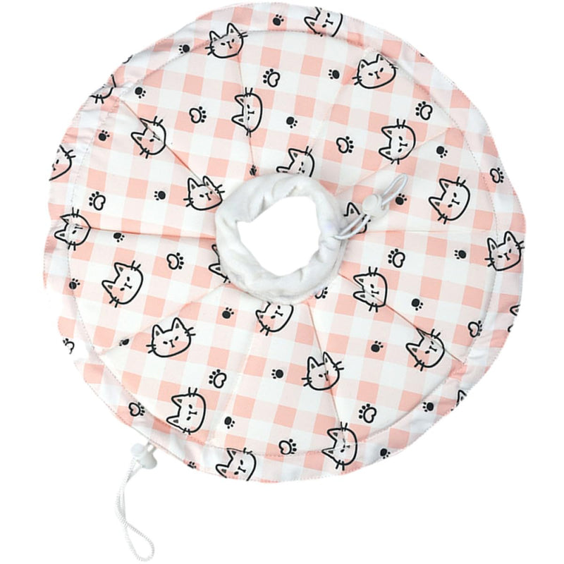 Adjustable sponge neck collar for post-operative wound healing, for cats and other pets, with vision protection for cats and other pets.