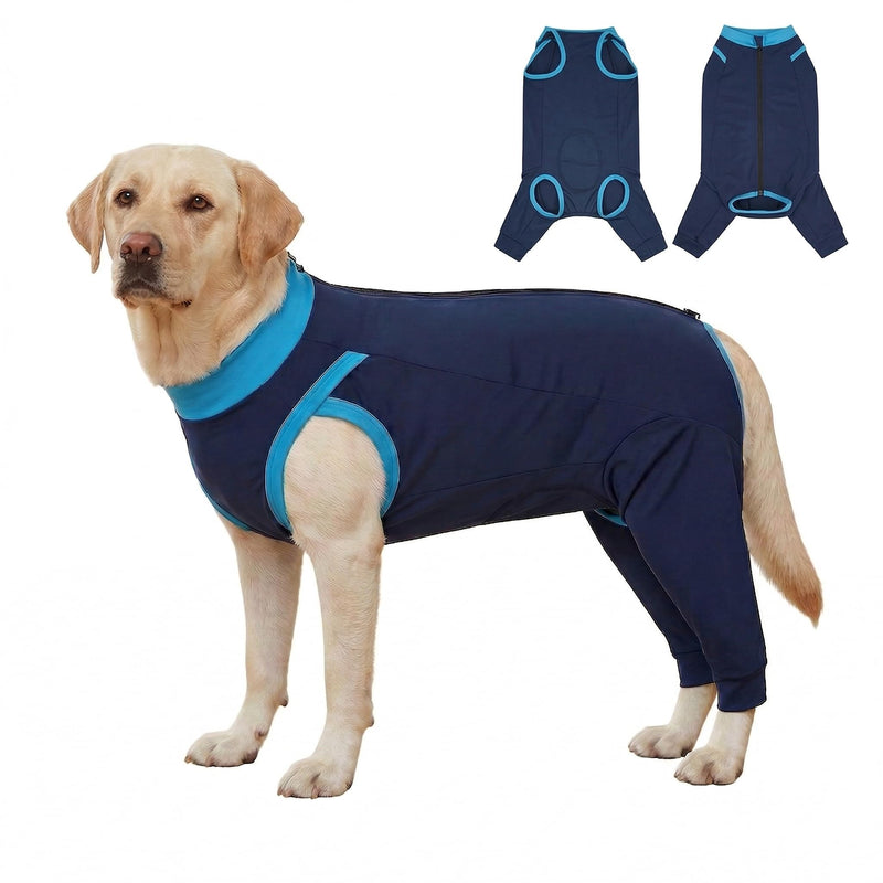 Dog Bodysuit After Surgery Male with Zip, Surgical Body Dog Castration Dog Body Operation with Legs, Medical Pet Shirt Dog for Castration Body,Leak Protection Rear Leg (S) S
