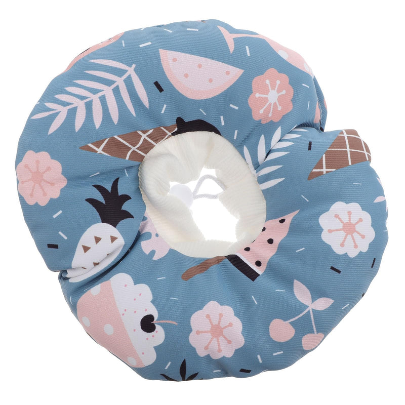 ULTECHNOVO Anti-Lick Collar for Cats made of Breathable Cotton with Soft Ice Cream Collar Prevents Chewing and Supports Fast Recovery in Blue