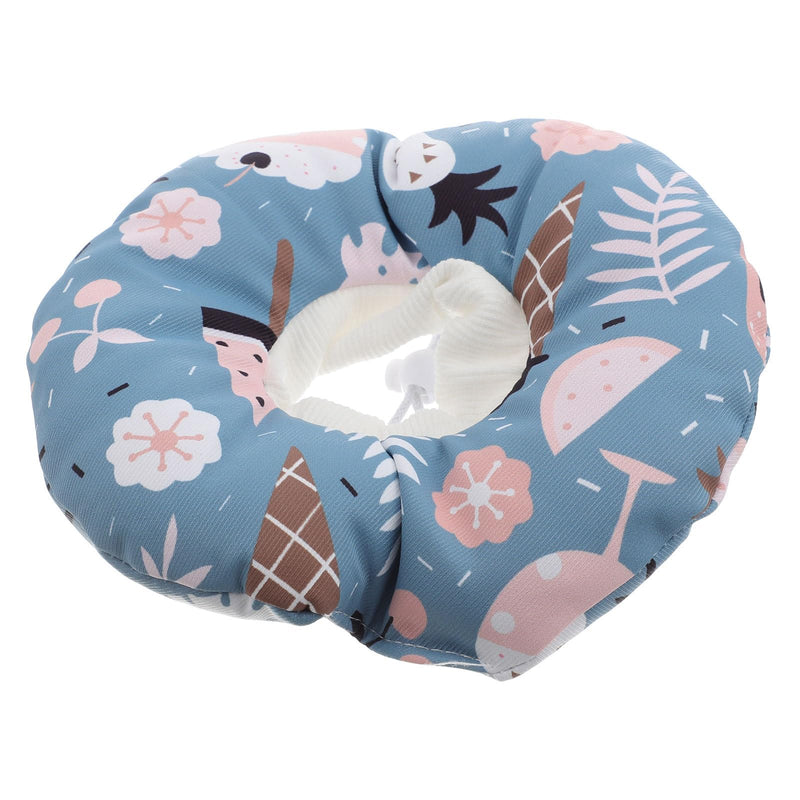 Alipis Adjustable Cotton Cat Protective Collar with Ice Cream Design Soft Conical Neck Cone Adjustable Strap Prevents Licking and Striking