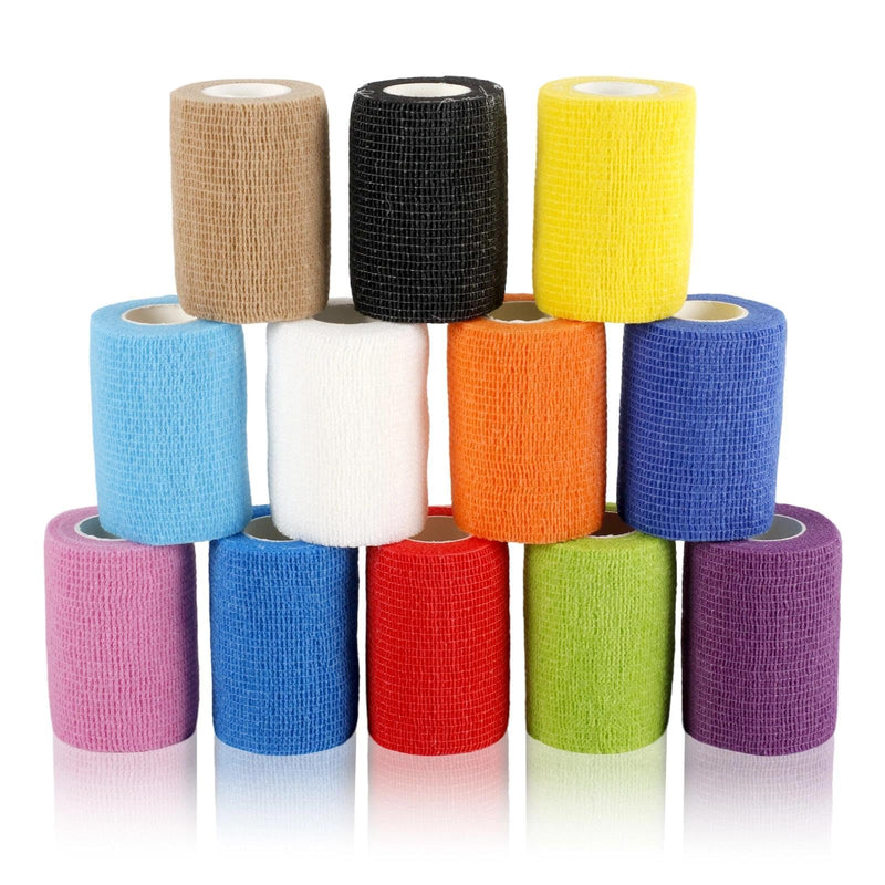 12 rolls of self-adhesive bandage, 7.5cm x 4.5m, elastic bandage for dogs, cats, feet, finger plasters, ankle sprains