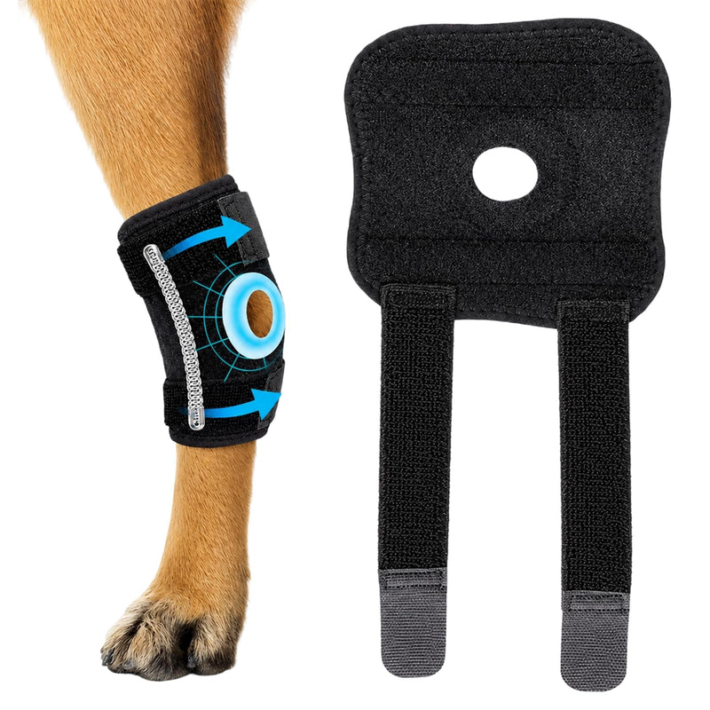 Knee brace for dog hind leg, lick protection for dog hind leg for joint and bone protection, support during arthritis and rehabilitation, dog hind leg brace in size M 18x13x1.5 cm
