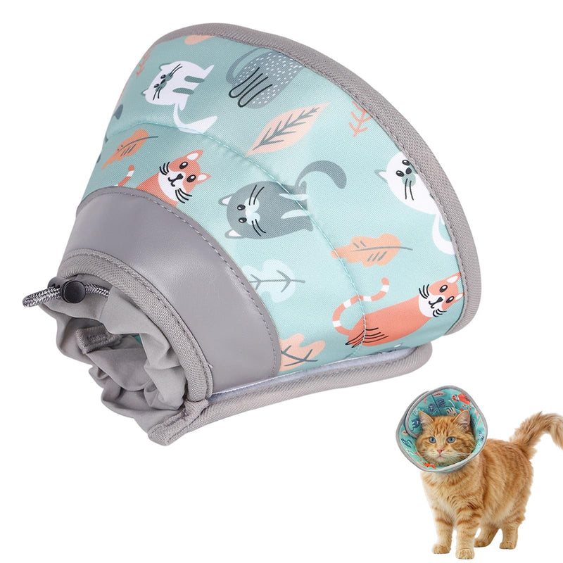 Vauki anti-lick cat collar, scratch-resistant, soft and adjustable, for cats, foldable for post-operative use, versatile Elisabeth collar, suitable for cats and small dogs