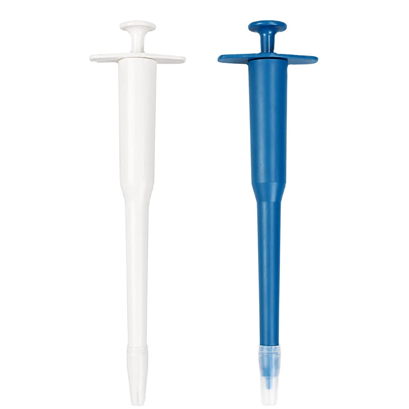 2 Pieces Tablet Dispenser for Cats, Tablet Dispenser for Cats, Tablet Dispenser for Cats, Pill Dispenser for Pets, Pill Launcher for Dogs and Cats, Reusable, Blue and White
