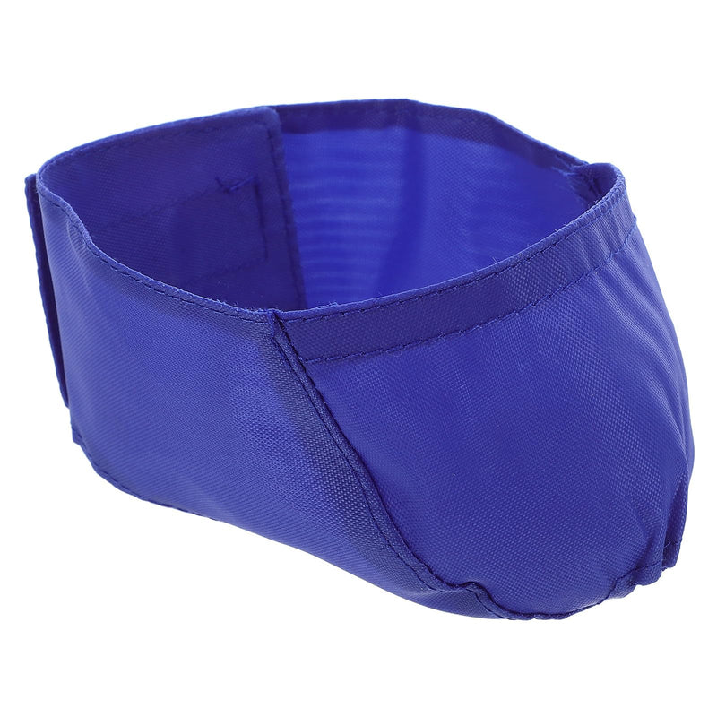 Eye mask with small hole design. Bite-resistant nylon with sticky strap. Lightweight and breathable for pets. For manicuring and drying hair on cats and dogs.