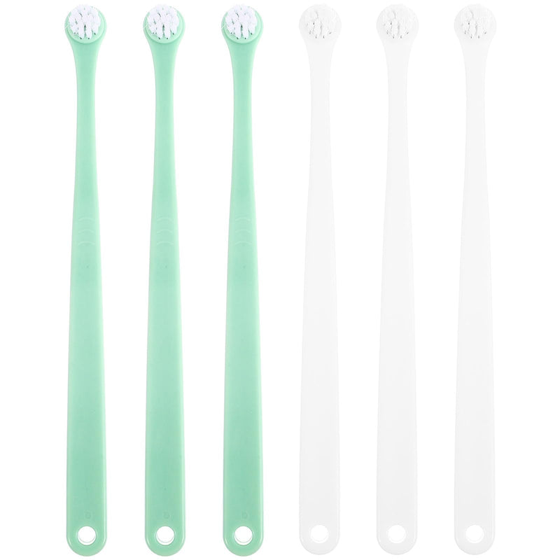 Gadpiparty 6-piece pack Portable Cat Toothbrush and Wear-Resistant Dog Toothbrush with Non-Slip Plastic and TPE Handle for Effective Dental Care at Home