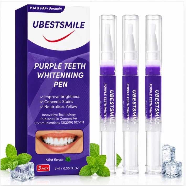 3-Piece Teeth Whitening Pen, Bleaching Teeth, Teeth Whitening Pen, Clean Your Teeth, For Coffee and Tea Stains, Enamel Safe, A White Smile