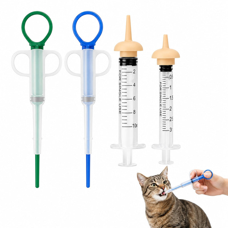4-pack of tablet dispensers for cats, tablet dispenser for cats, an efficient aid for administering medication, suitable for cats, dogs, small animals and young animals