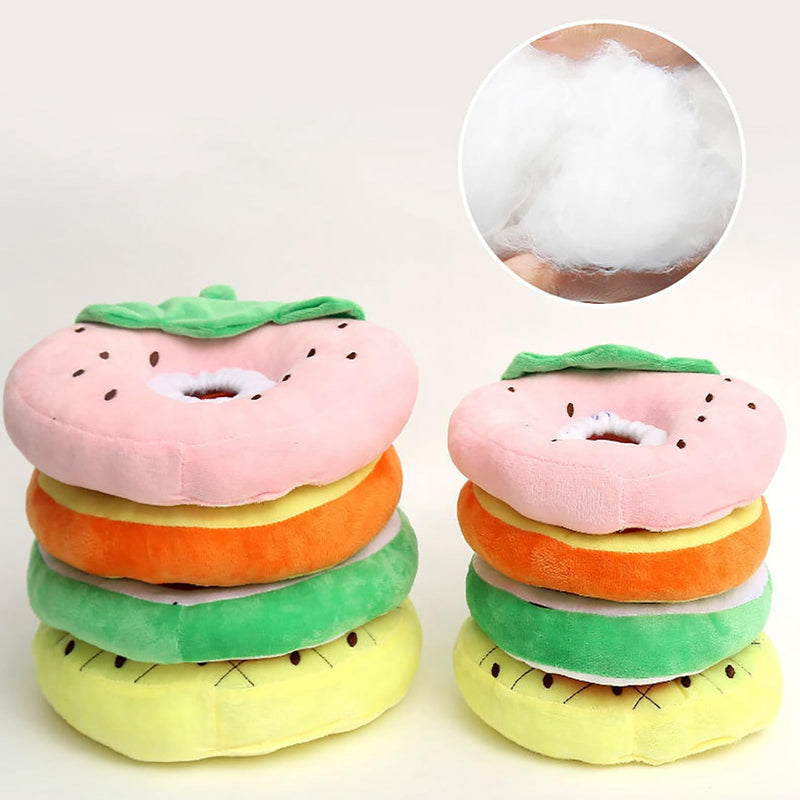 Cosiki Cat Cone Collar, Sweet Fruit, Prevents Licking for Post-Surgery Recovery, Kitty Pets, Plush, Pink