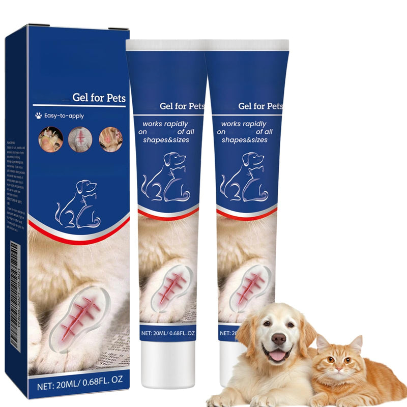 2 pieces of wound ointment for cats and dogs, wound gel for cats, wound ointment for cats, wound ointment for dogs, practical skin care for pets, easy and quick to apply