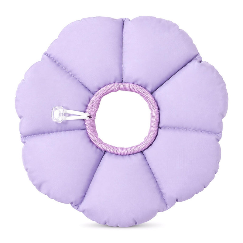 Soft Cat Neck Brace, Flower Shaped, Adjustable, Leak Protection for Cats and Small Dogs, Post-Surgery Recovery Collar, Waterproof, Size M (29cm x 17-27cm), Cat Collar, Protective Collar, Neck Collar, Surgical Protection (Purple)
