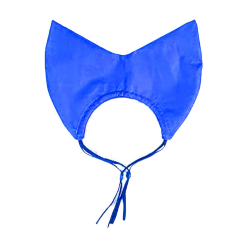 Waterproof, versatile cat bathing hood, adjustable ear protectors, reusable grooming hood, eye protection accessory, blue