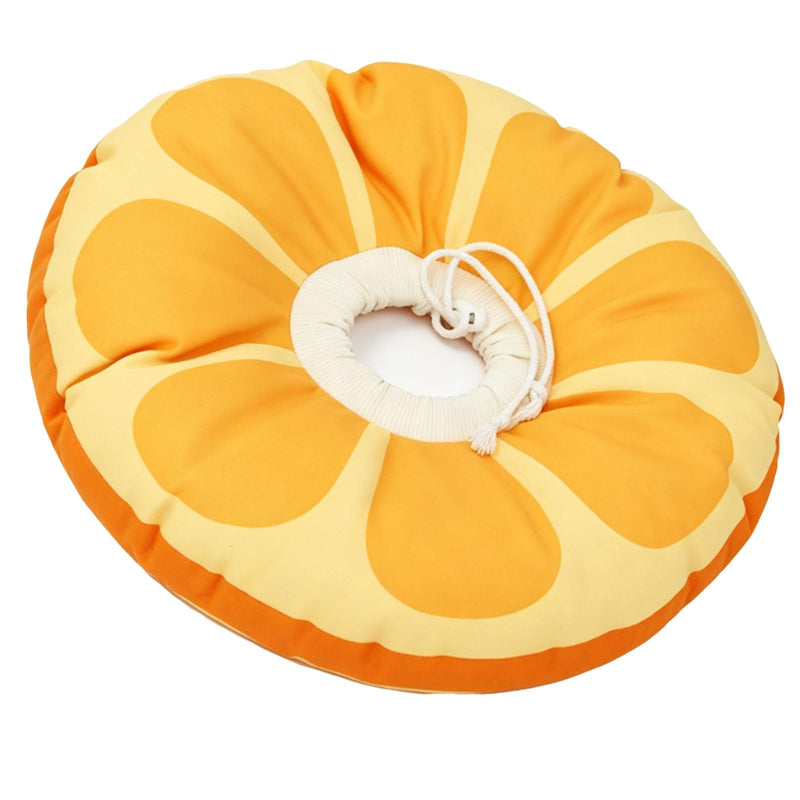 Fdit Soft Donut Cat Collar, Adjustable Cone for Post-Operation with Breathable PP Cotton, Lightweight, for Cats and (S: Adjustable Range: 13"-22 cm) Orange Waterproof Version S: Adjustable Range: 13"-22 cm