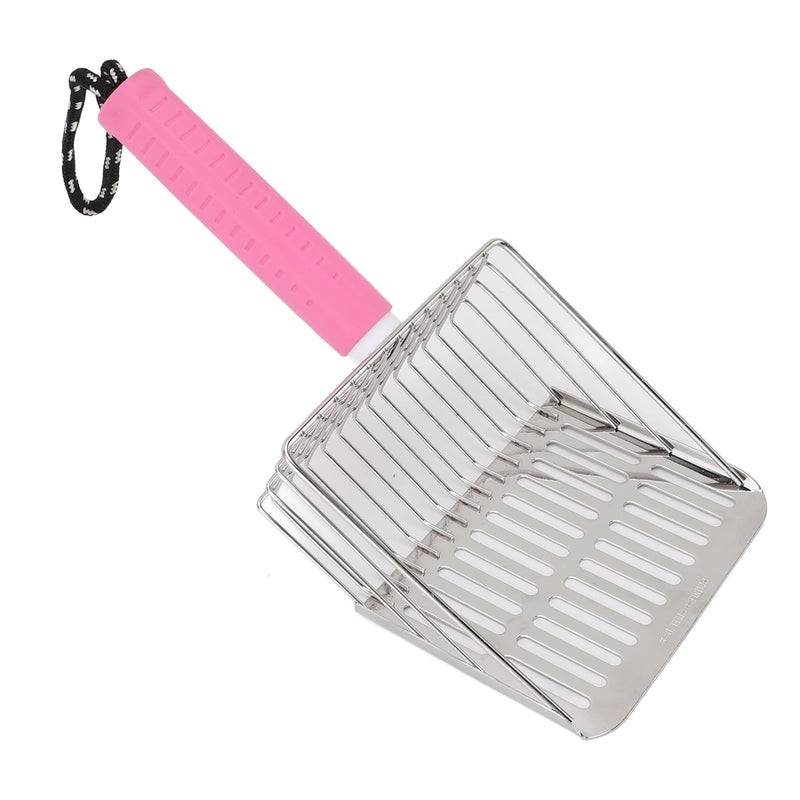 ASHATA Comfortable Handle Cat Poop Scoop with Unique Design, Wide Application for Pet Parents (PINK) Pink