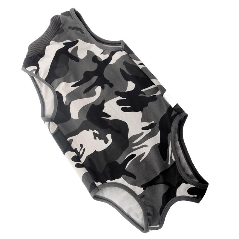 Zerodis Cat Cleaning and Grooming Accessories√∂r Recovery Suit, Post-Op Suit for Cats after Surgery with Camouflage Pattern and Button Design Made of Modal for Wound Healing and Licking (Camouflage L) Camouflage L