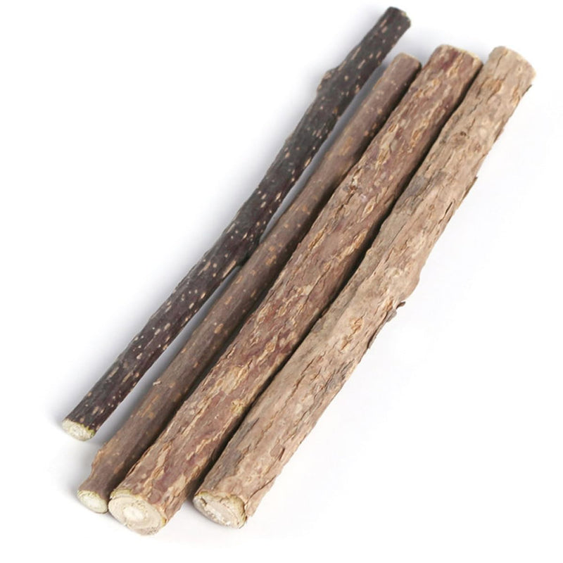 SOIMISS Wooden Cat Chew Toy with Natural Actinidia Polygama Portable Teeth Grinding Stick for Puppies and Pets 5 Pieces Brown for Travel and Teeth Cleaning