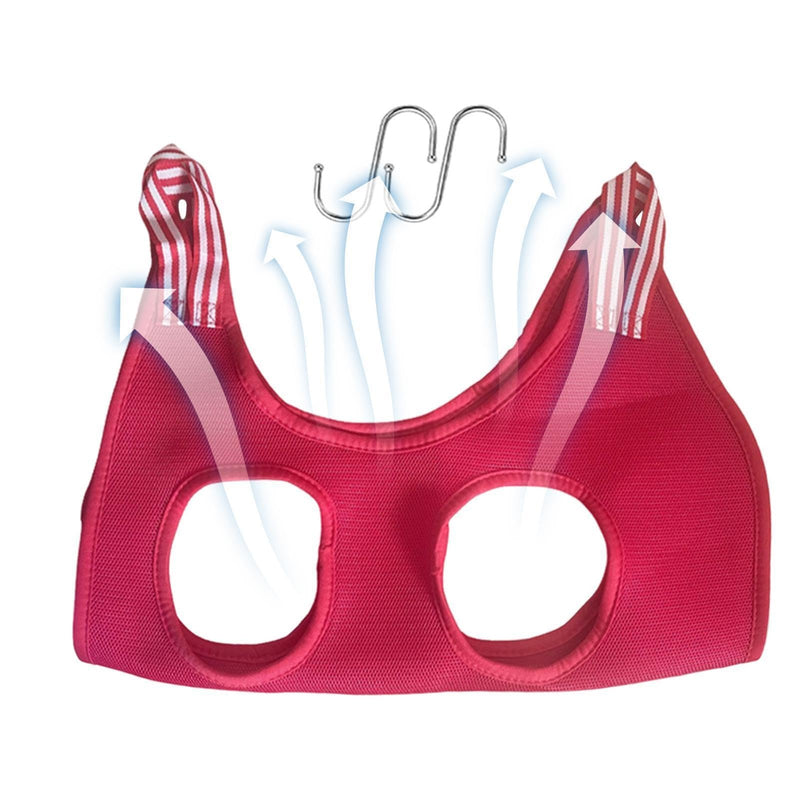 Dog grooming harness, adjustable grooming hammock aid harness | Breathable relaxation grooming aid for cats, adjustable grooming hammock for relaxation, red, medium