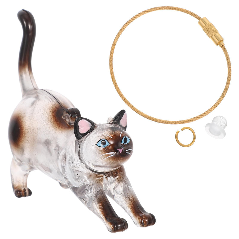 Cabilock storage bag for cat hair keychains in cat design, ABS material, practical memory box for pet hair, ideal for home and travel use
