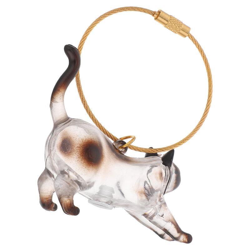 Healifty Pet Hair Keychain with Transparent Plastic Box for Storing Cat Hair, Organizer with Siamese Cat Design for Cat Lovers and Keepsakes