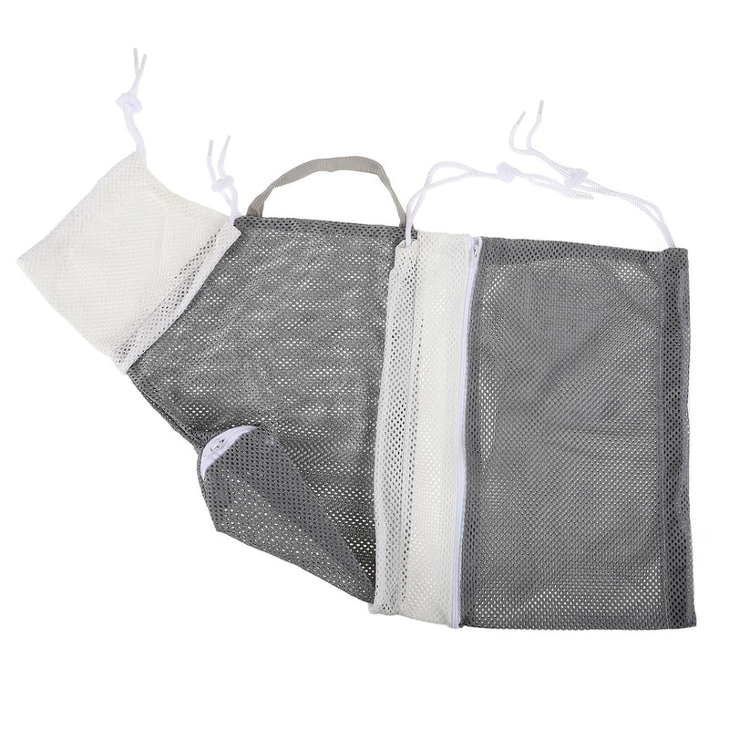 ifundom Adjustable Mesh Cat Grooming Bag with 5 Drawstrings and Center Split for Easy Control and Calm Cats During Bathing, Claw Trimming and Ear Care, Random Color