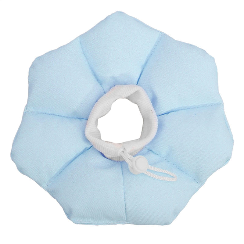 Cat neck collar, anti-bite donut neck collar - gentle recovery collar to stop licking, for kittens, puppies, dogs, rabbits, chinchillas, hamsters, small animals, blue, medium