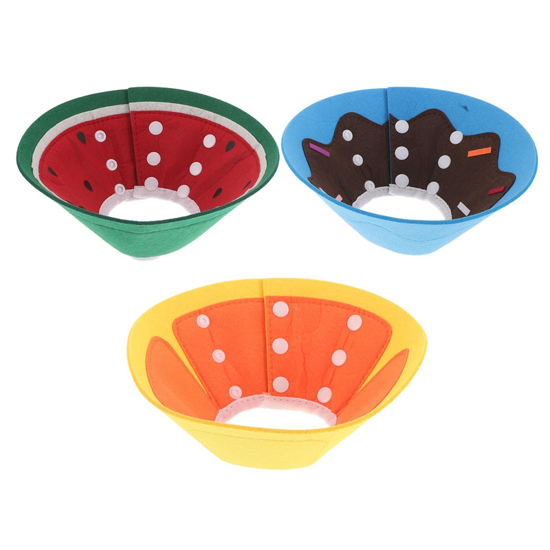 TOYANDONA 3-Pack Soft Felt Pet Protective Collar for Cats and Dogs, Adjustable Recovery Collar, Comfortable Anti-Lick Collar after Surgery and Grooming