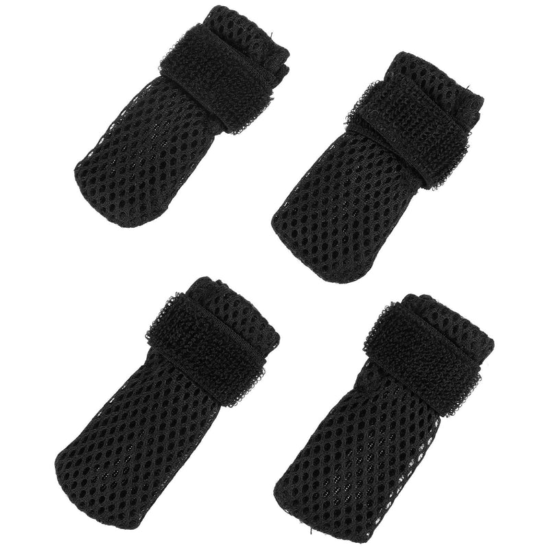 Operitacx Adjustable Cat Claw Protection Socks, Scratch-Resistant Cat Boots, 4 Pieces, Polyester, Black, for Protection During Feeding and Administering Medication