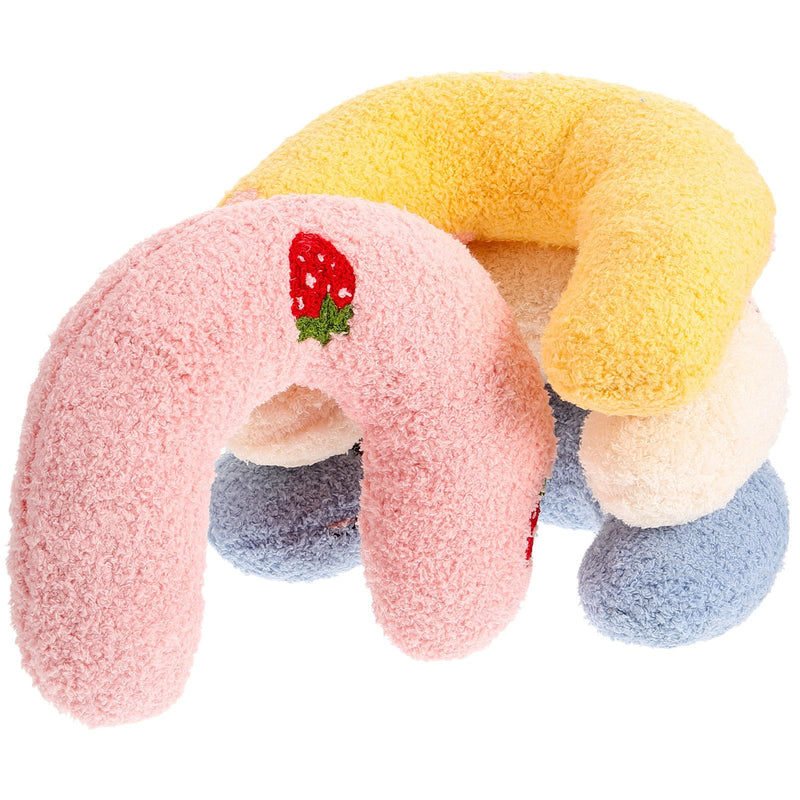 jojofuny U-shaped neck pillow for cats, 4-pack, made of polyester and PP cotton. Comfortable sleeping pillow with neck support for older and disabled pets.