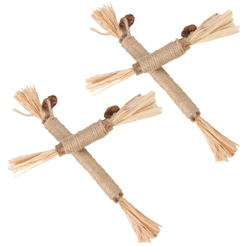 Wooden dental cleaning and chew sticks, 4-piece cat toy set with natural catnip for kittens and stress relief in the household