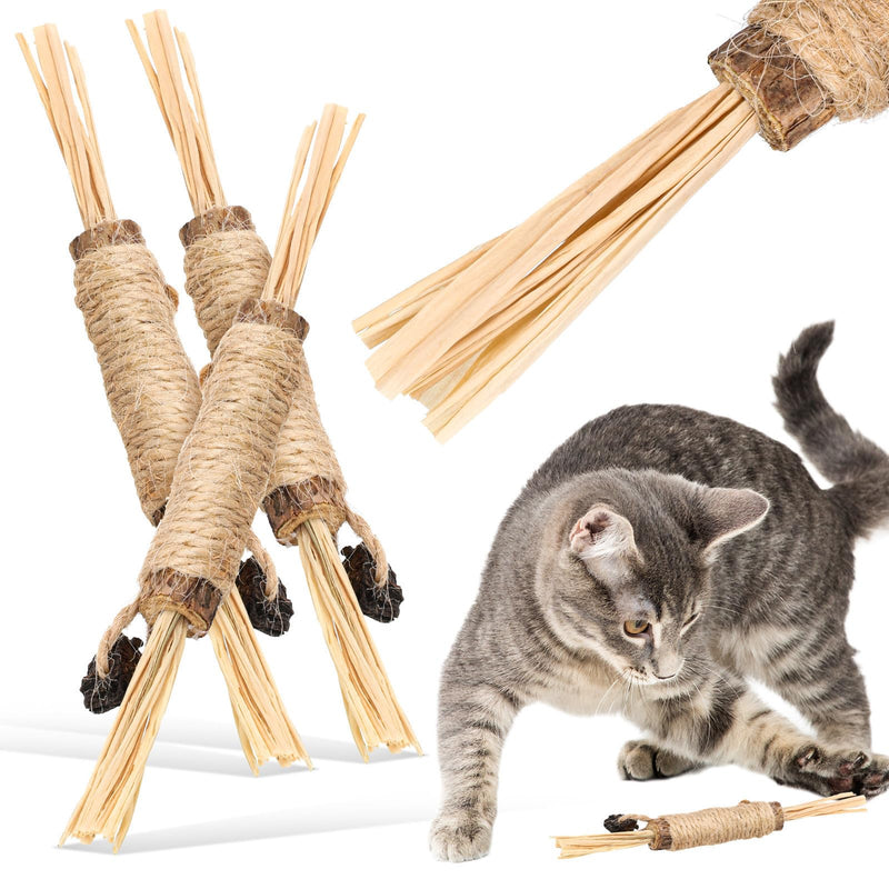 3 pieces of cat toys, chew toys made of silver vine for cats and kittens with teeth cleaning function and more social than natural chew toys.