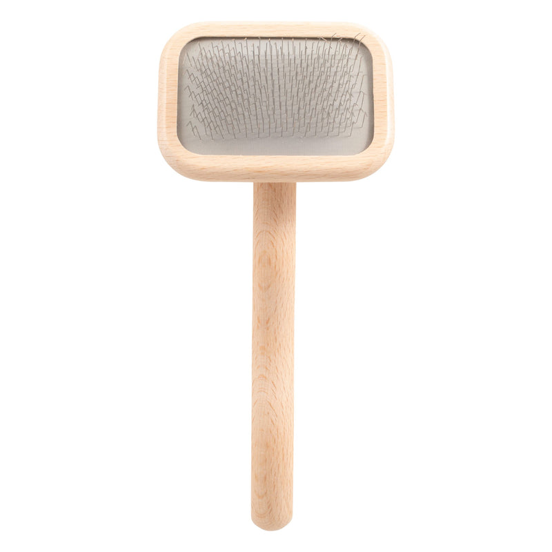 Chris Christensen Dog Brush, Mark I Extra Small Slicker Brush, Groom Like a Professional, Stainless Steel Pins, Lightweight Beech Wood Body, Ground and Polished Tips Black