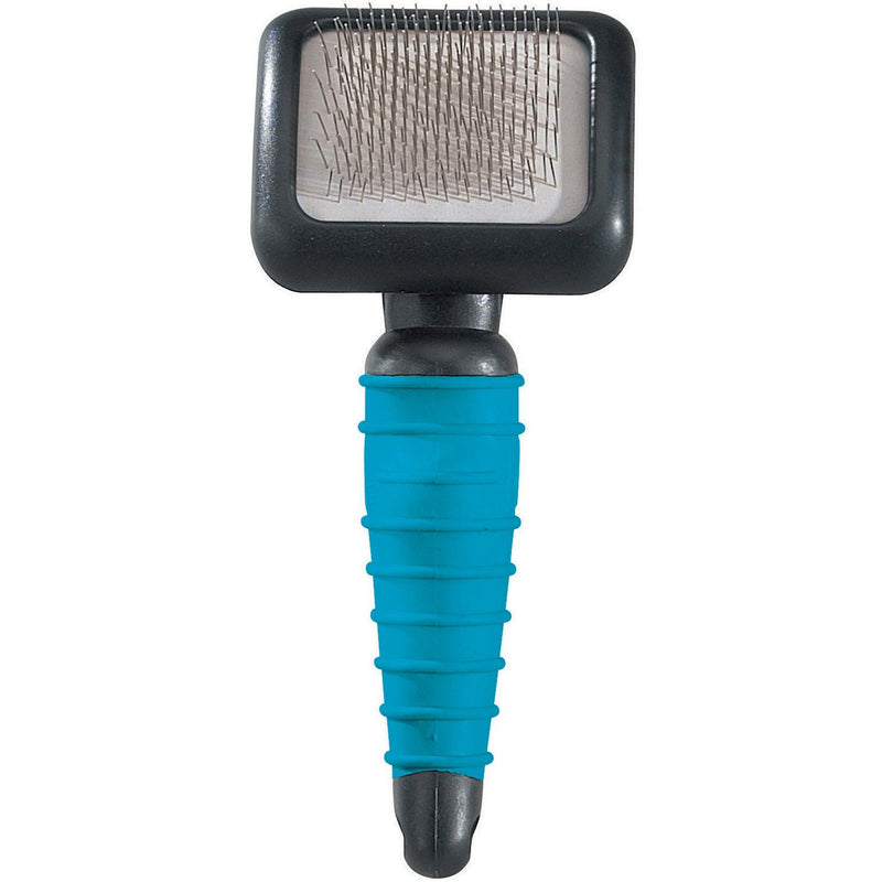 Master Grooming Tools Ergonomic Slicker Brushes — Molded Brushes for Grooming Dogs - Small, 3⅛" x 2½", Teal S