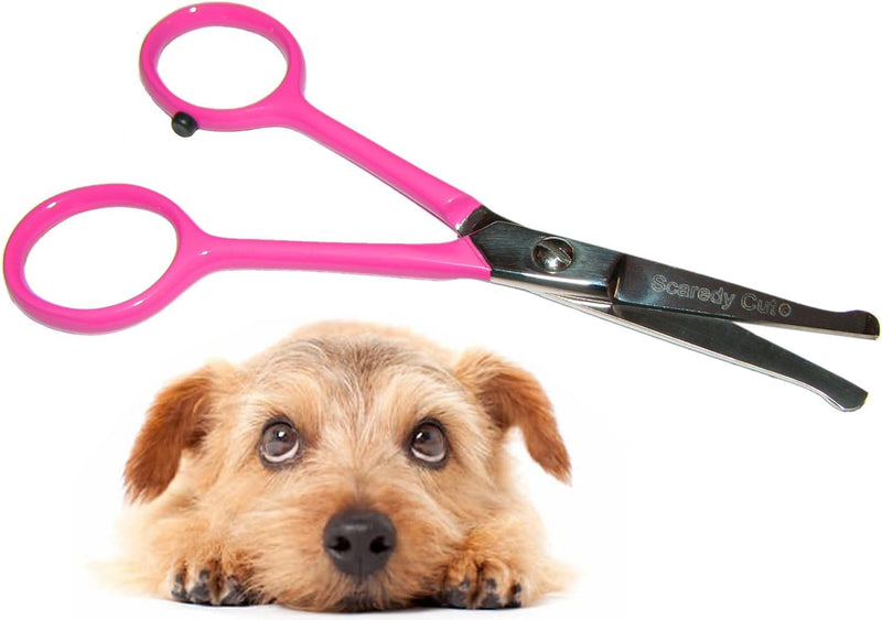 Tiny Trim - Ball-Tipped Small Pet Grooming Scissor - 4.5" Ear, Nose, Face, Paw - for Cats, Dogs, Pets – Pink Tiny Trim Safety Scissor